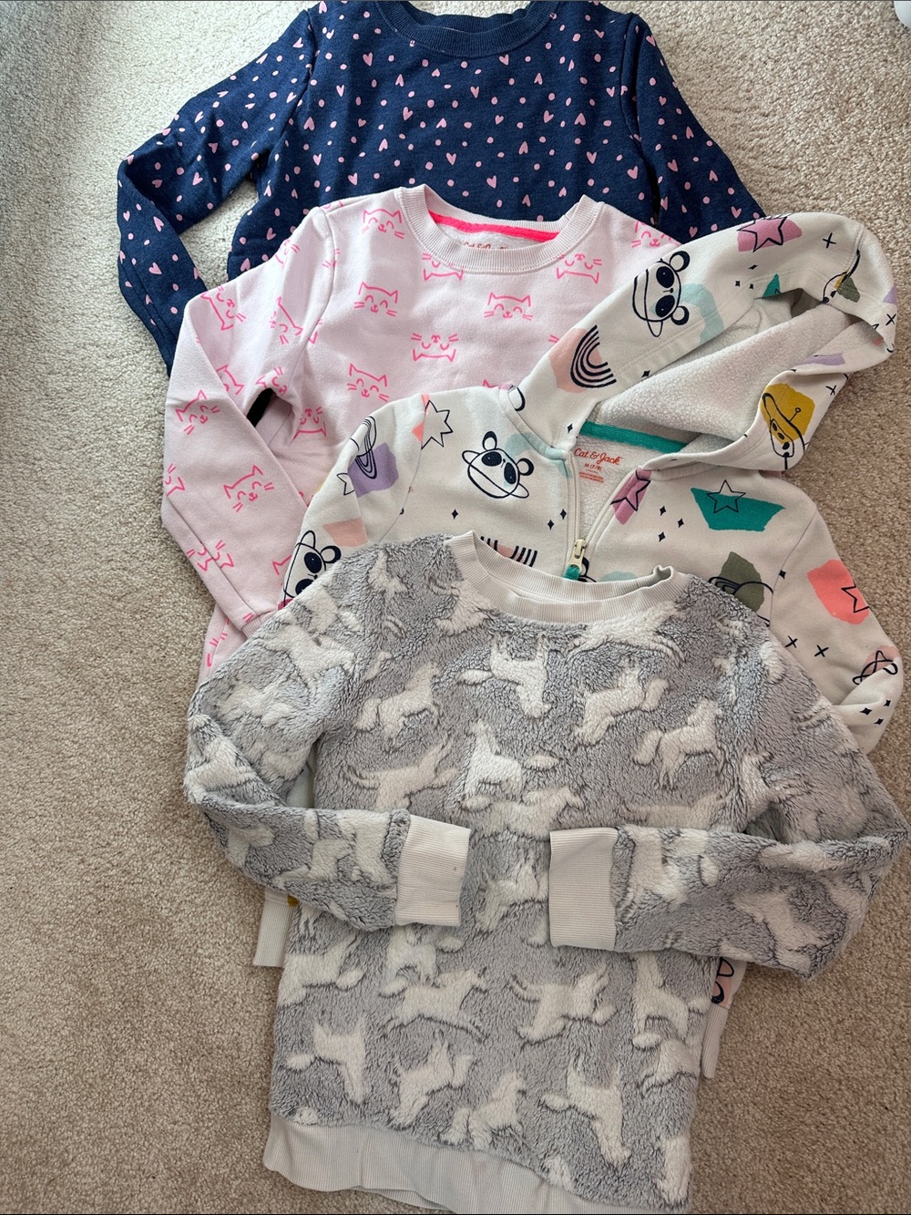 Bundle of Cat & Jack Long Sleeve Sweatshirts (7-8)